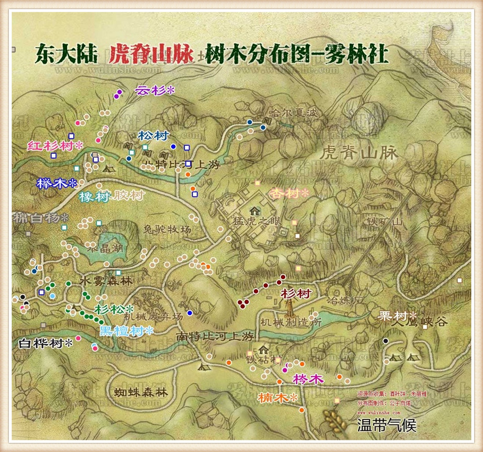 虎脊山脉树木