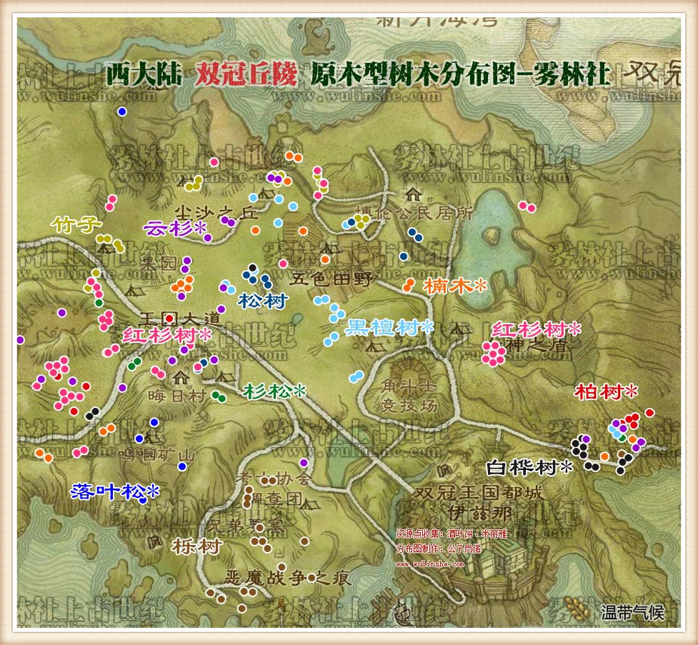 双冠丘陵树木