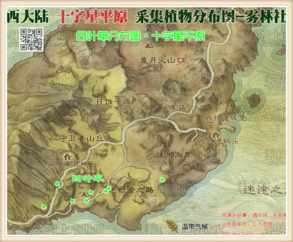 西大陆十字星平原四叶草