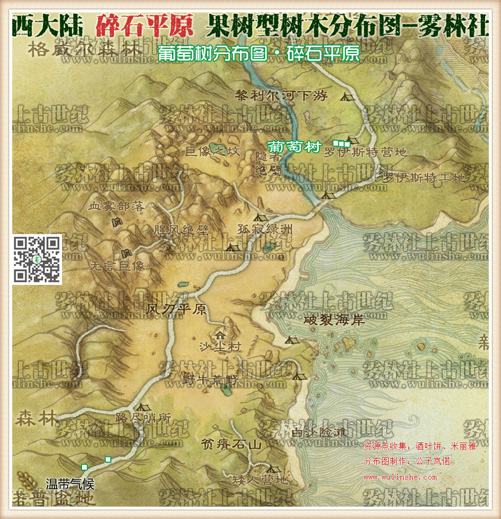 西大陆碎石平原葡萄树